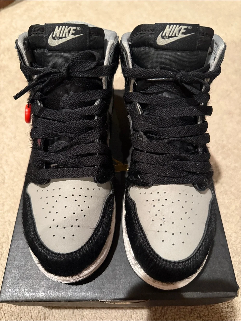 Nike AIR Jordan’s Kids Black and White High-Top Sneakers with Textured Panels